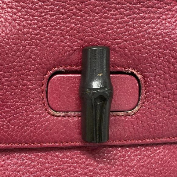 Auth GUCCI Bamboo Daily 370831 Pink Leather Handbag - Picture 8 of 16